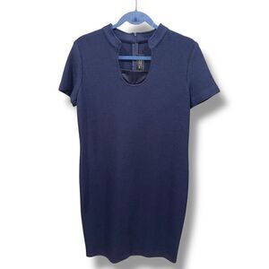 NWT St. John Caviar Navy Wool Knit Made in USA Formal Dress Sz 8